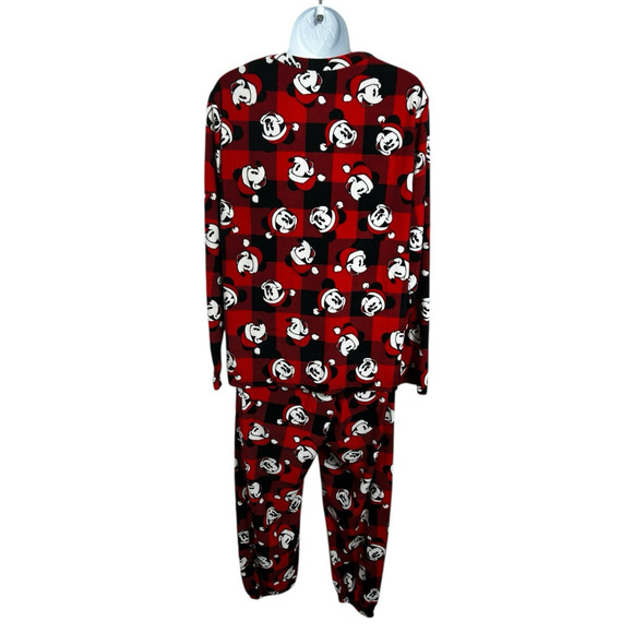 Women's Disney Red Mickey Mouse Christmas Pajama Set Sz Large Pant & Top Pj's - Picture 9 of 9